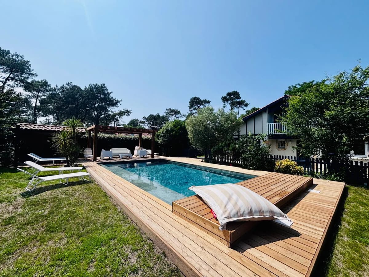 Villa 4* piscine chauffée, lac Hossegor à pied