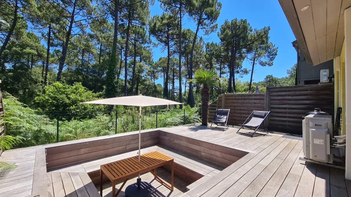 Maison T3 climatisée, plage, forêt, golf, parking privé