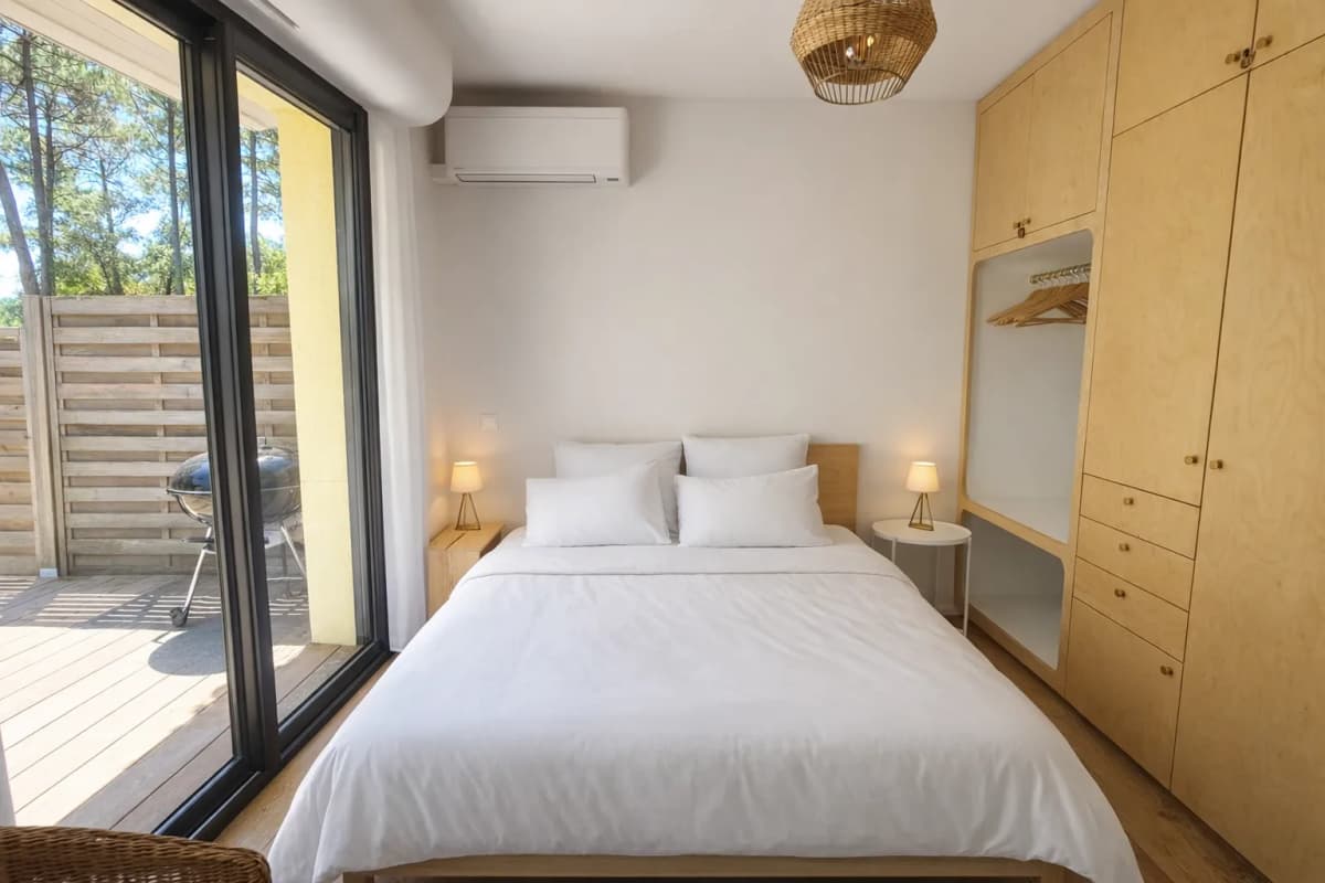 Maison T3 climatisée, plage, forêt, golf, parking privé